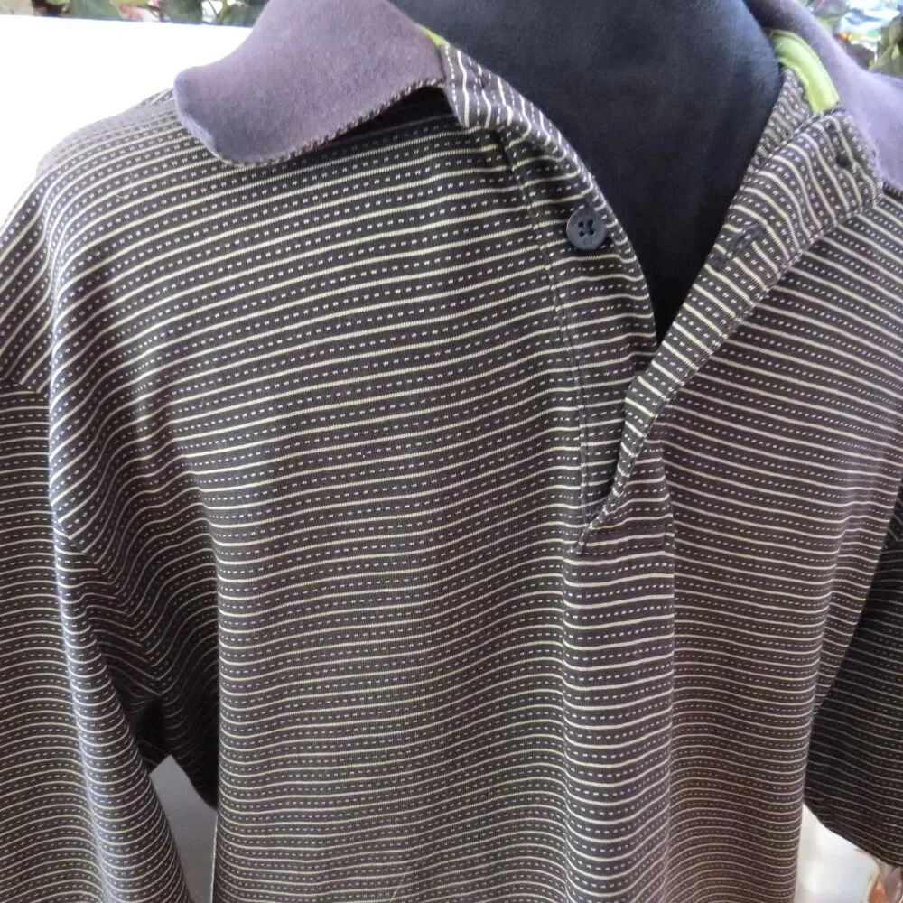 Claiborne Golf Men's Polo Pima Cotton Blend Brown/Tan  Medium  EUC - Picture 2 of 8